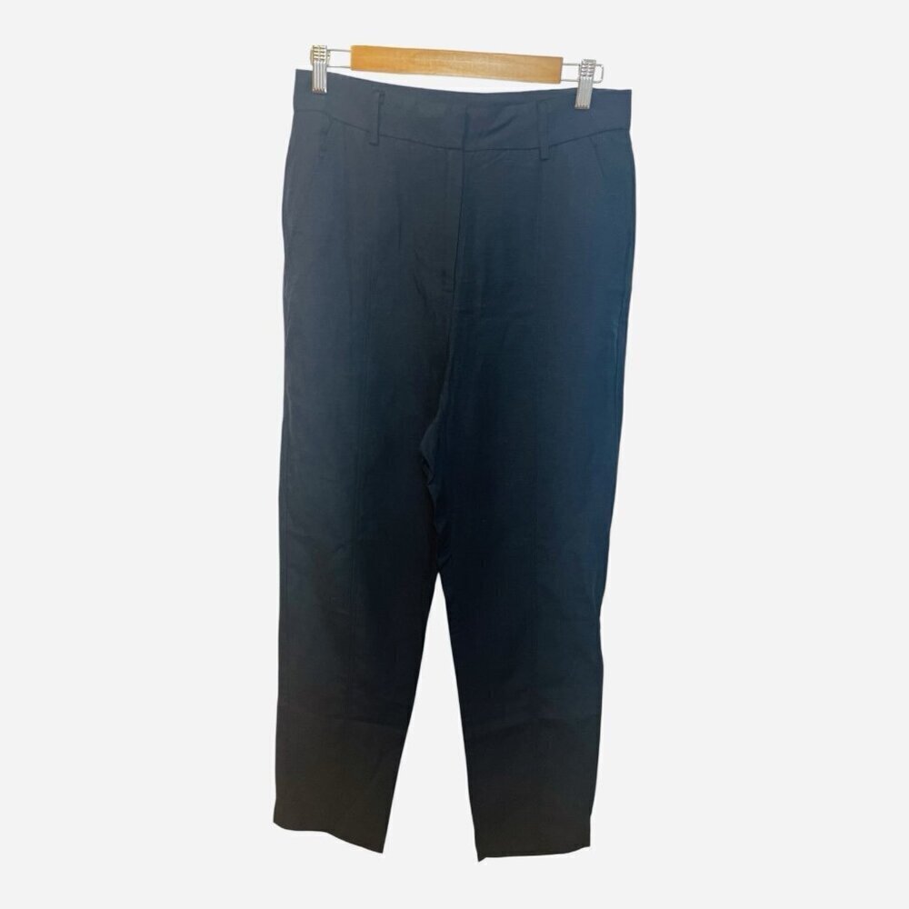 Nu Denmark Women’s Trouser Classic Navy Pants Size Small Tencel Linen Blend